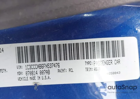 2015 Chrysler 200 Limited из США, поврежденный, VIN 1C3CCCAB6FN537476